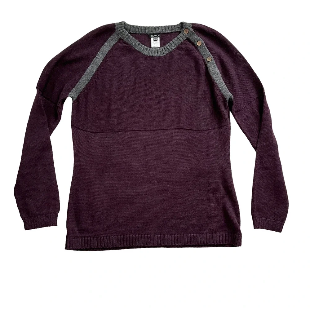 Novica Peru Alpaca blend Long Sleeve Sweater Women Size L